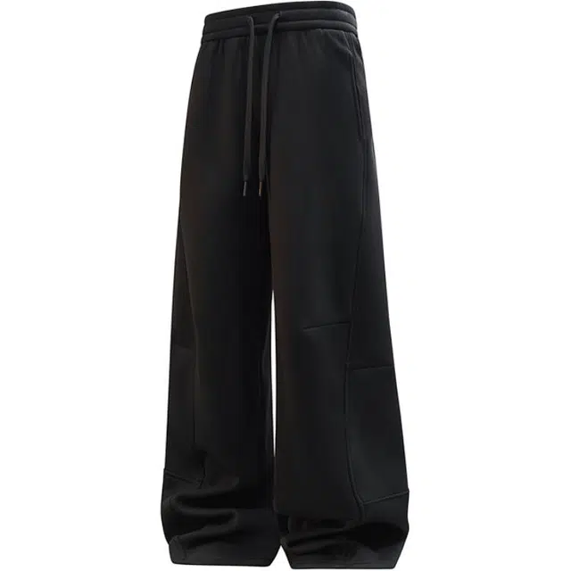 星际者 基础款纯色拖地系带方块格子解构裤透气舒适冰爽宽松系带休闲裤 男女同款