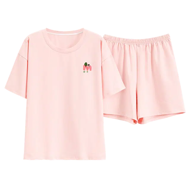 睦隆世家 休闲外穿家居服纯棉短袖睡衣套装 女款
