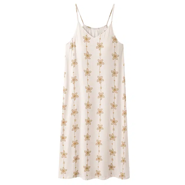 俏佳人 带胸垫无袖套头吊带休闲慵懒风舒适可外穿透气垂感亲肤家居服睡裙 女款