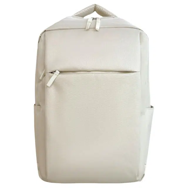 恒源祥 商务双层百搭旅行 尼龙 双肩包 大号 男女同款情侣款 米白色