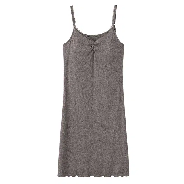 俏佳人 带胸垫无袖吊带舒适可外穿透气亲肤垂感家居服睡裙 女款