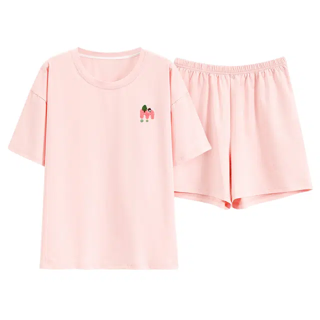 睦隆世家 休闲外穿家居服纯棉短袖睡衣套装 女款