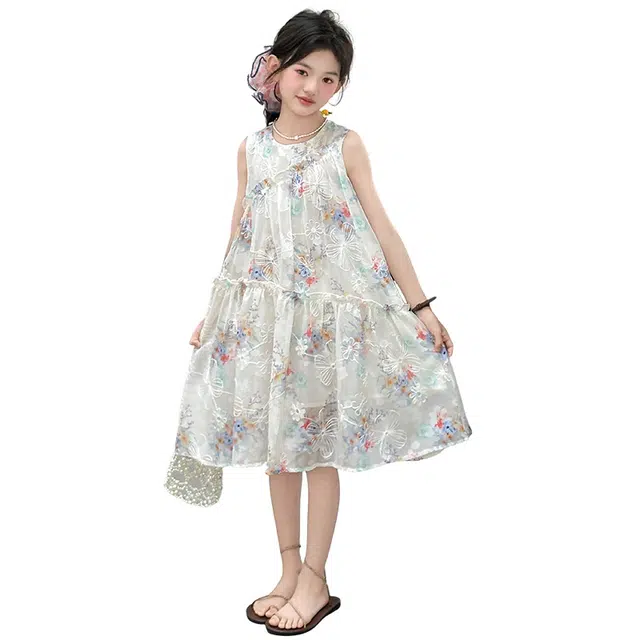泰迪珍藏连衣裙 舒适洋气无袖 图片色 儿童款