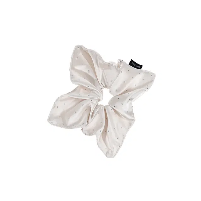 水中玉 米色闪钻满天星方巾大肠发圈气质扎头发低马尾发绳发饰 布艺 头绳 女款