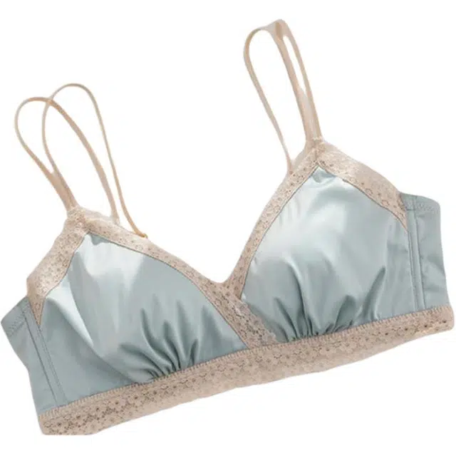 黛尔佳人 法式缎面薄款无钢圈三角杯大胸显小聚拢文胸 女款