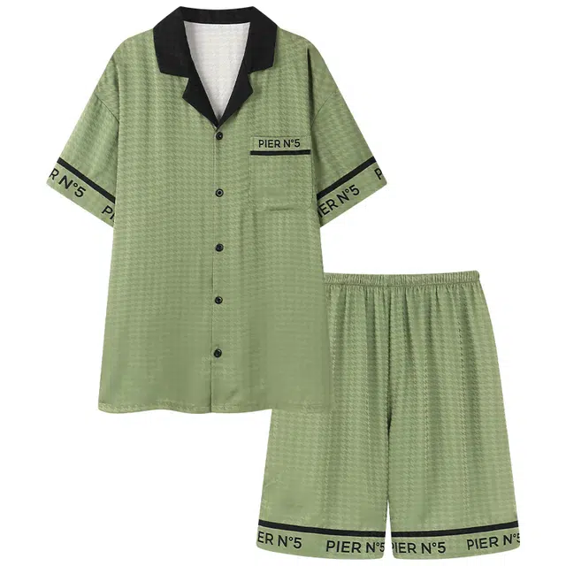 好福份 舒适透气亲肤短袖家居服睡衣套装 男款