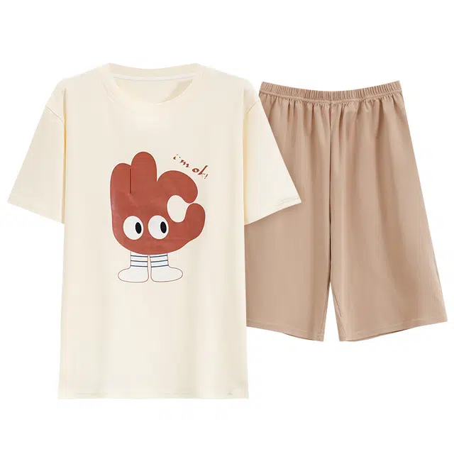 睦隆世家 纯棉短袖青少年舒适休闲家居服睡衣套装 男款