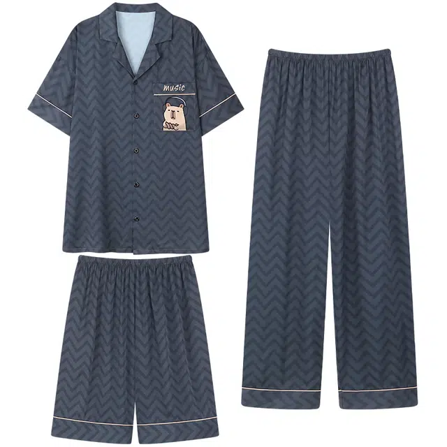 好福份 时尚亲肤透气休闲家居服睡衣套装 男款