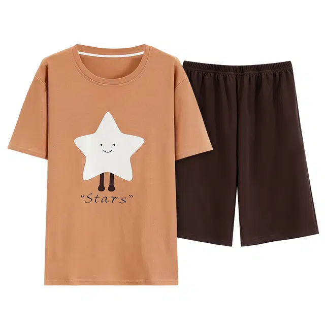 睦隆世家 纯棉短袖休闲舒适可外穿家居服睡衣套装 男款