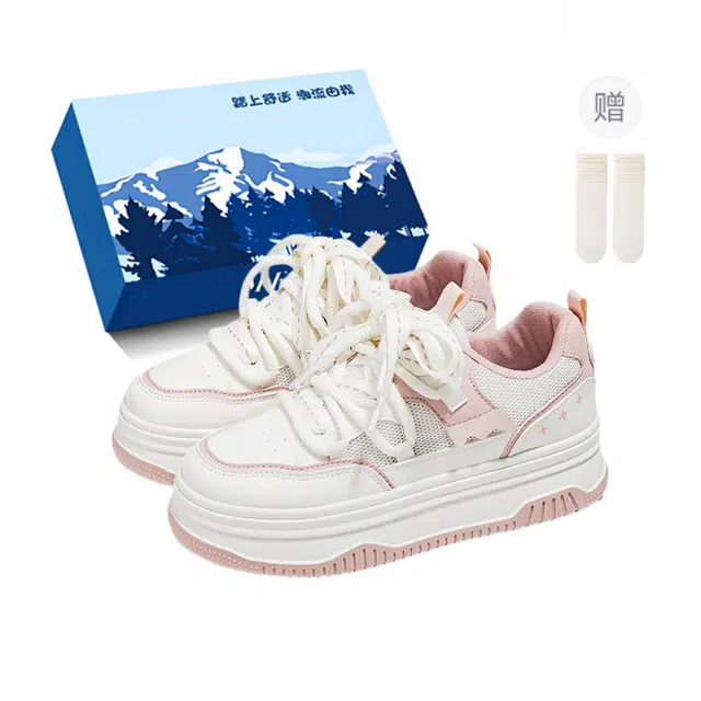 小鹿米利 网布合成革 百搭时尚 防滑透气 低帮 板鞋 女