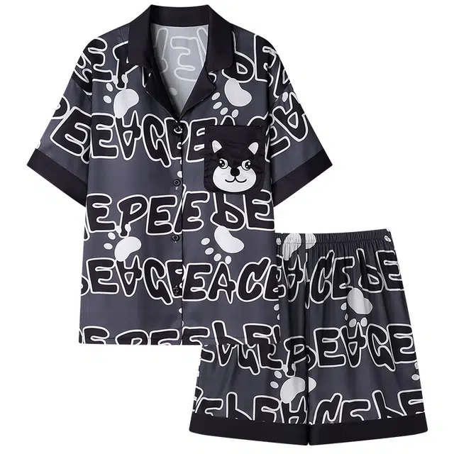 好福份 带胸垫时尚优雅家居服夏季睡衣套装 女款