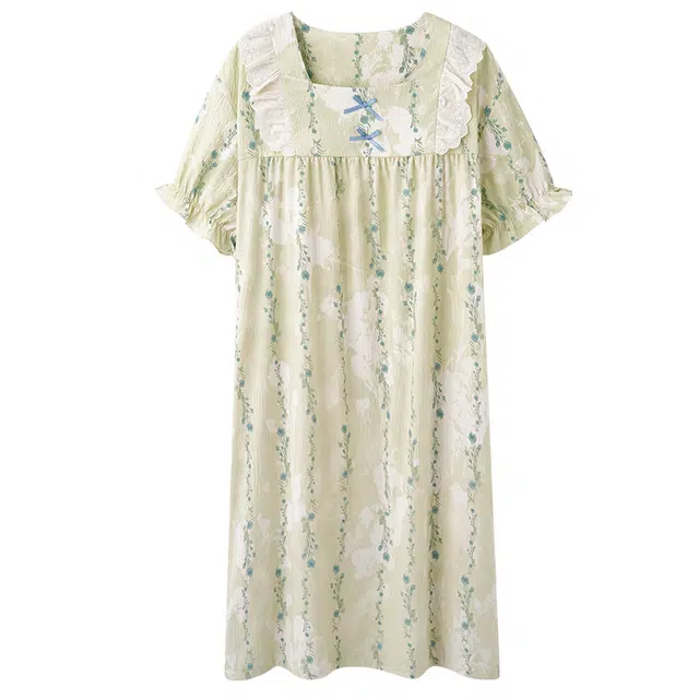 俏佳人 带胸垫短袖韩版舒适可外穿透气亲肤家居服睡裙 女款