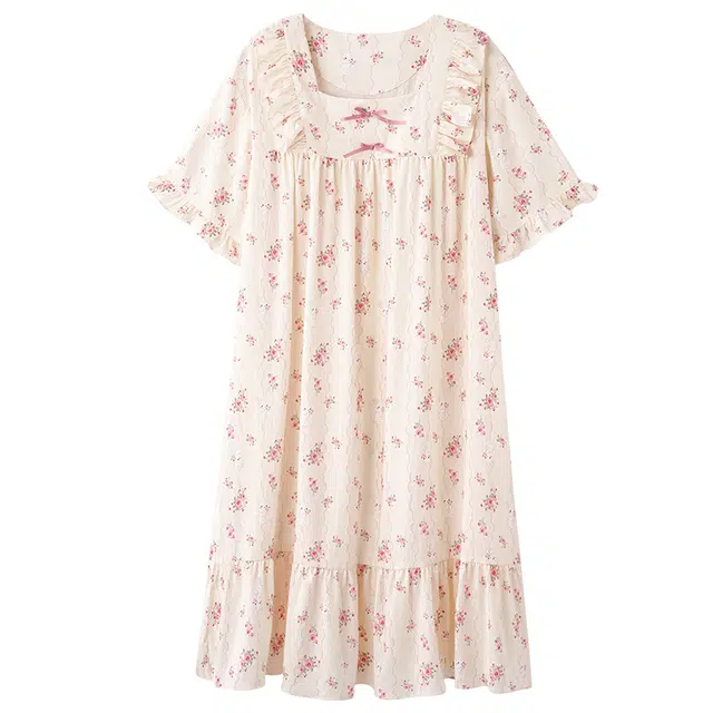 俏佳人 带胸垫舒适透气亲肤短袖可外穿家居服睡裙 女款