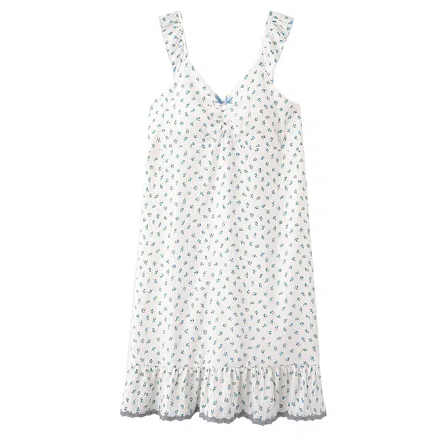 俏佳人 公主风无袖带胸垫舒适透气亲肤休闲可外穿吊带家居服睡裙 女款