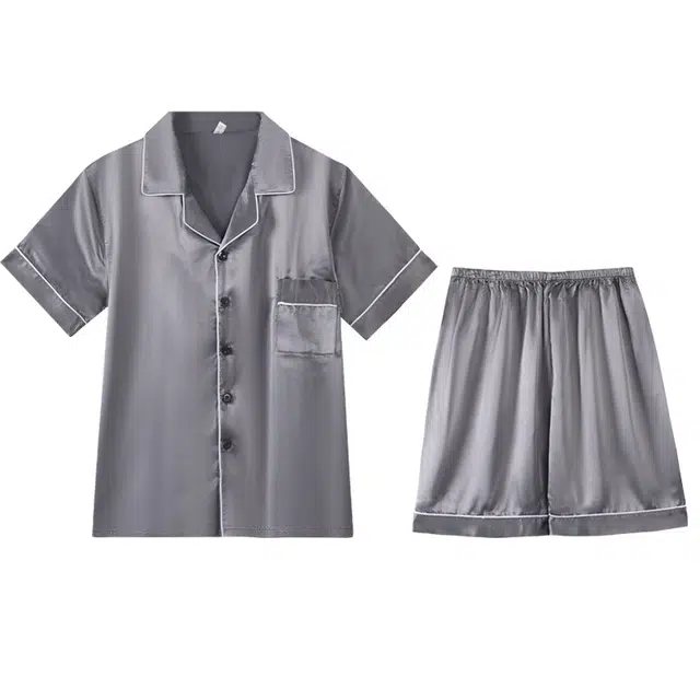 向薇 冰丝短袖薄款高级感青少年凉感家居服睡衣套装 男款