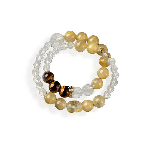 【琥珀曦】 眰恦 小众设计 独特搭配 提升气质 轻奢风格 旺事业 旺财运 早日发财 #好运天然 金发晶 手串 男女同款情侣款