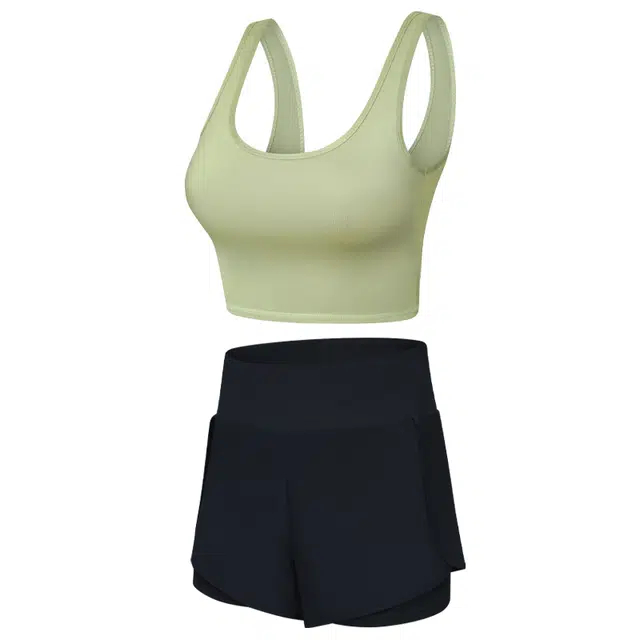 木清清 户外运动 瑜伽 速干 内衣 背心式  简约 透气 纯色健身套装 女款