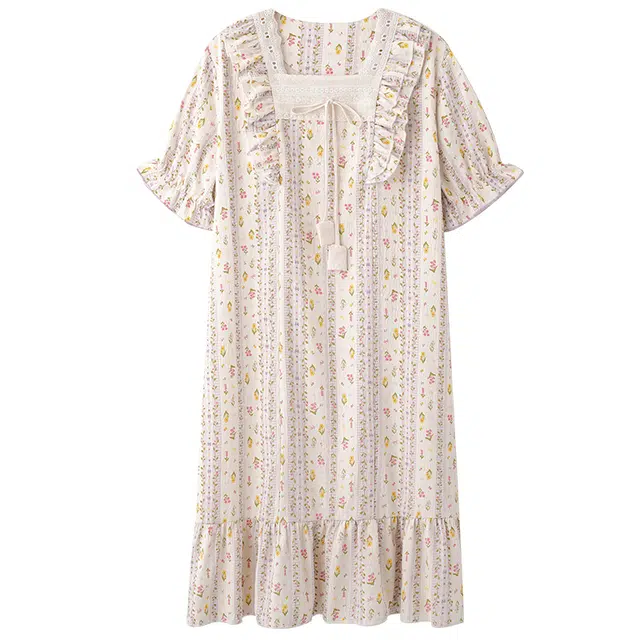 俏佳人 带胸垫可外穿短袖舒适透气亲肤家居服睡裙 女款