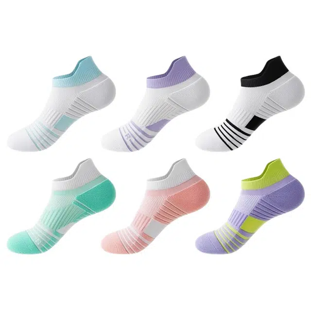 轻迎 运动袜子女夏季防臭专业跑步女袜马拉松毛巾袜羽毛球专用短袜防滑篮球袜 女款