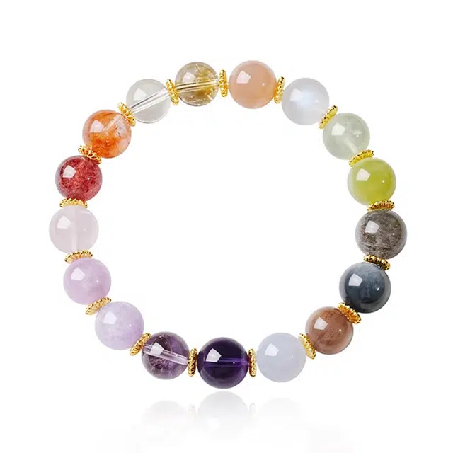 谧月珠宝 万事大吉 金榜题名 事业学业 招财纳福 财运享通国风国潮 轻奢小众设计高级感天然 多色水晶 手串 男女同款情侣款