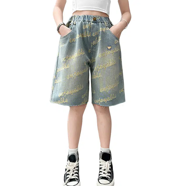 泰迪珍藏 亲肤简约潮流短裤 儿童款 蓝色