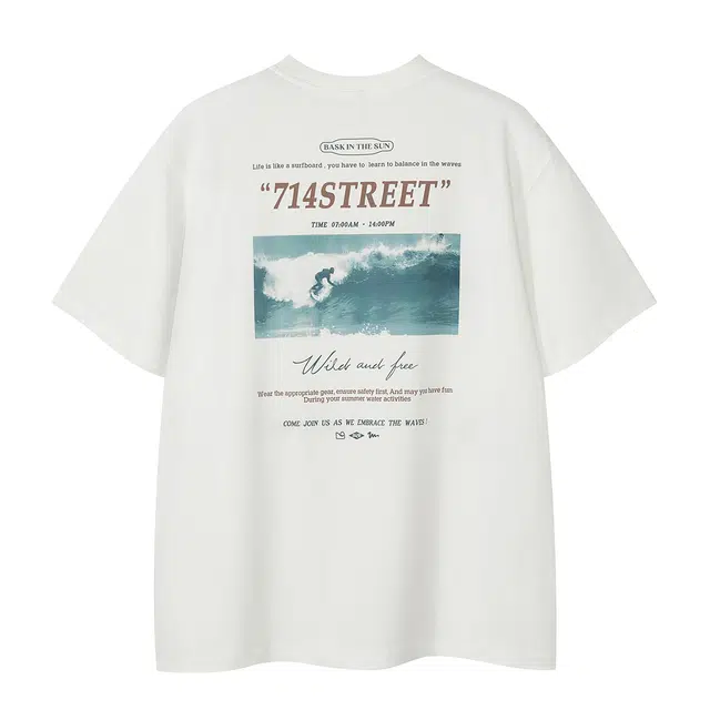 714STREET Heavyweight Surf Print Tee