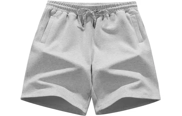 【dme】 潮流时尚纯色极简风基础款华棉牛奶丝针织柔软宽松舒适透气百搭松紧腰系带凉爽五分阔腿休闲短裤 男女同款