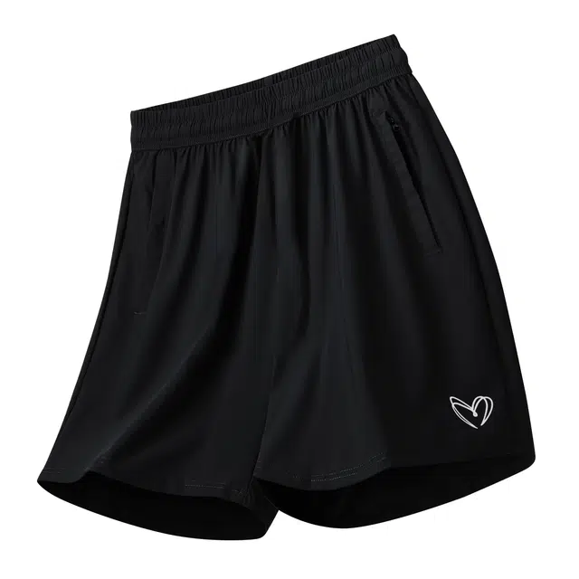 纳趣 爱心双线条印花百搭速干宽松五分休闲短裤 男款