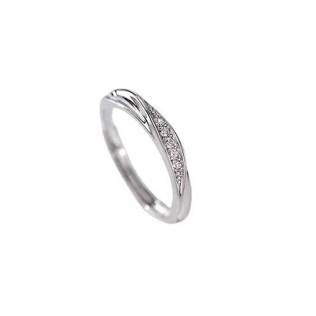 湘喜 莫比乌斯时尚个性小众设计 白铜镀厚银 戒指 男女同款情侣款