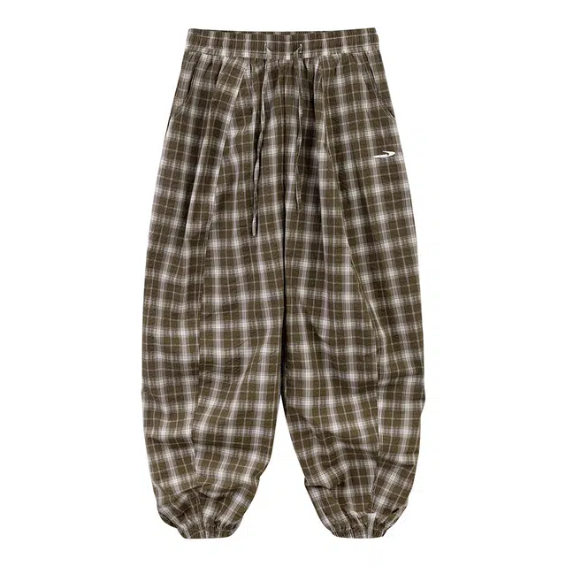 Mr. Jiangnan Vintage Plaid Joggers