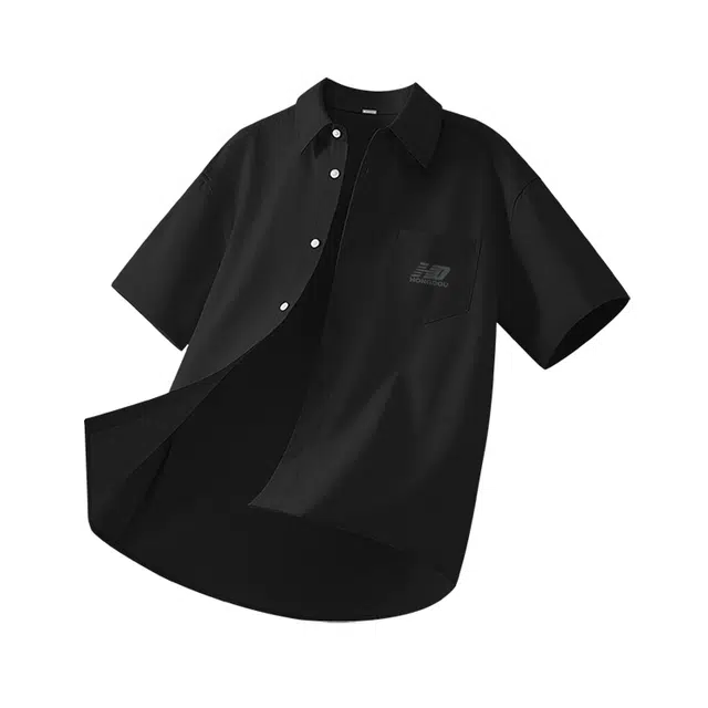 红豆 日系复古潮牌潮流牛津纺衬衣舒适透气上衣青年耐穿耐磨不闷热固色垂顺易打理休闲轻薄宽松版型大码短袖衬衫 男女同款