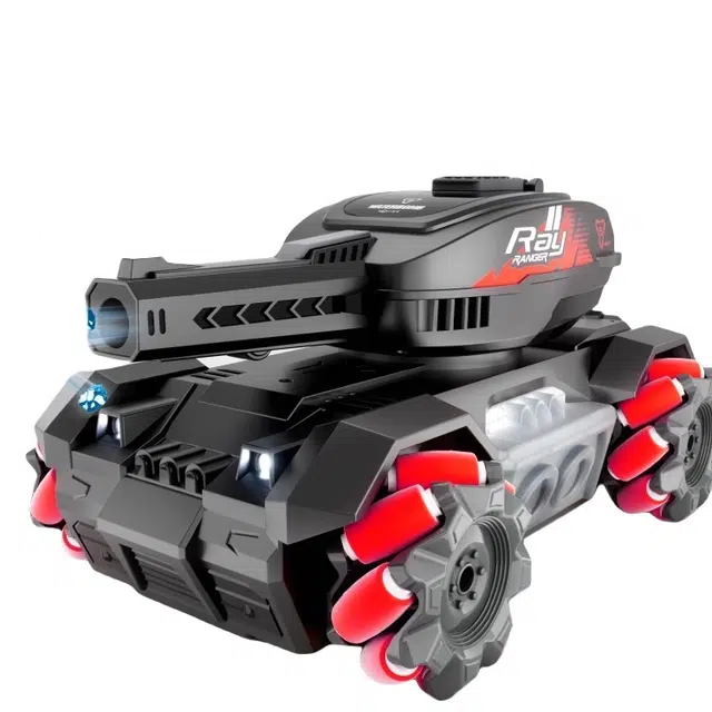 咕轹 坦克四驱手势感应可开炮发射水弹 遥控玩具