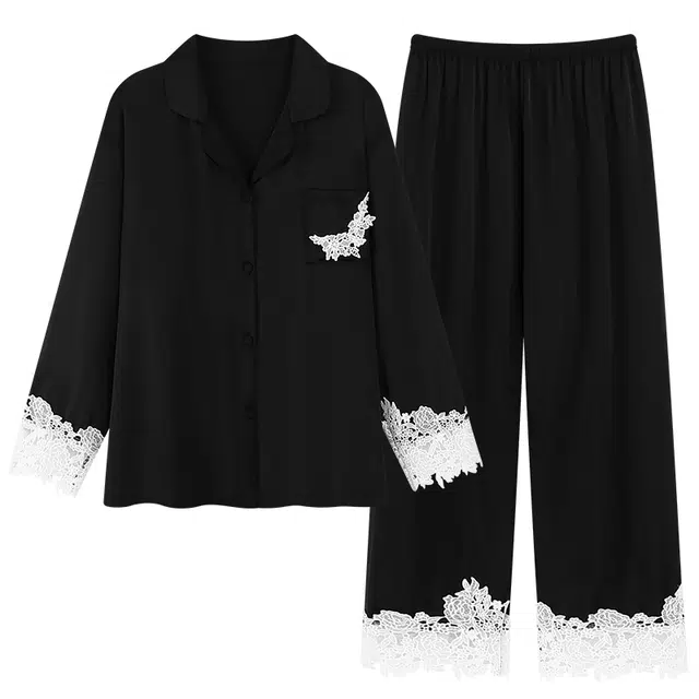 好福份 拼接纯色简约风休闲家居服可外穿睡衣套装 女款