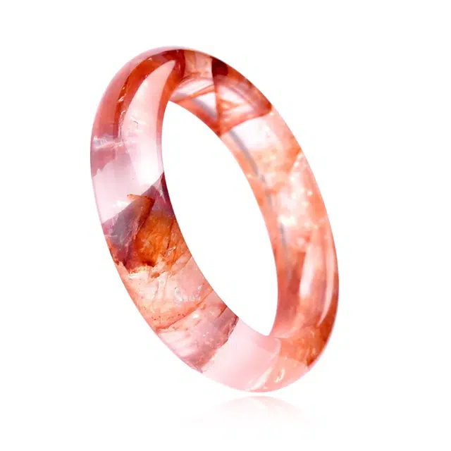 谧月珠宝 新中式国风国潮美人条 美腻招财转运守护 轻奢风小众优雅温柔大气百搭高级感好运天然 红胶花 水晶手镯 男女同款情侣款