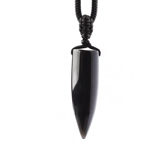 【匠心手作 霉运击退】 灵菲 平安吉祥新中式子弹首饰 轻奢小众高级感诸事顺利财运亨通百搭显白霸气礼盒装#好运 黑曜石 吊坠 男款