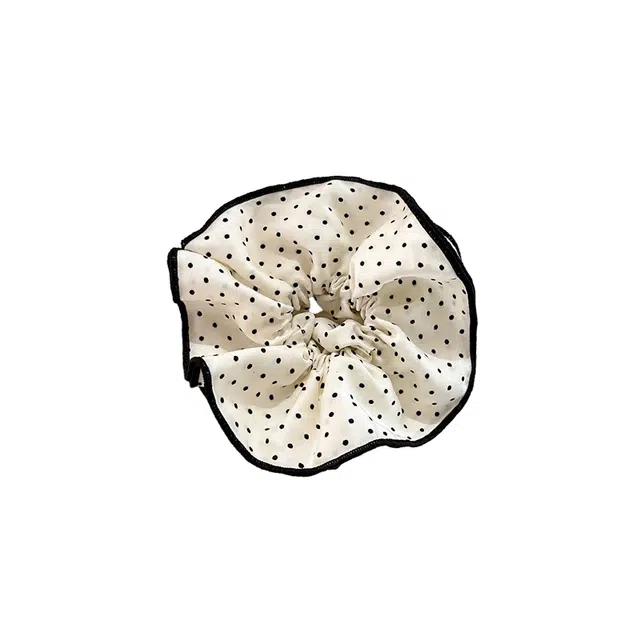 水中玉 黑色波点大肠发圈高级感扎丸子头头饰不伤发发绳发饰 皮筋 头绳 女款