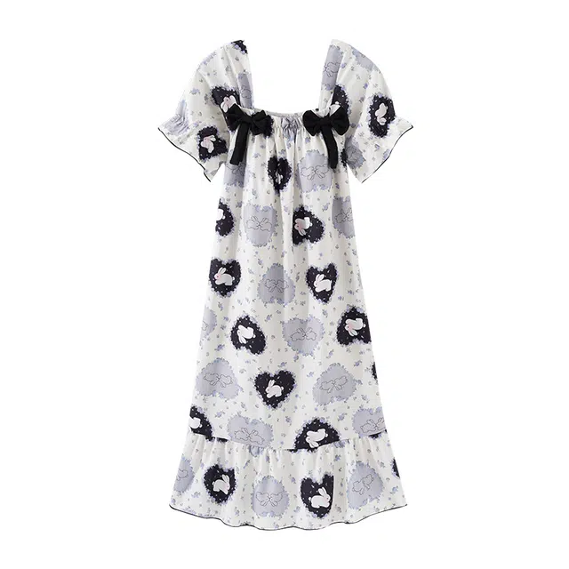 欧诗帛 亲肤系列 可外穿短袖甜美宿舍带胸垫家居服夏季睡裙 女款