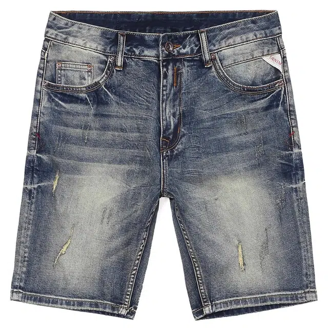 吉肯蒂 复古潮流五分复古时尚百搭舒适简约牛仔短裤 男款