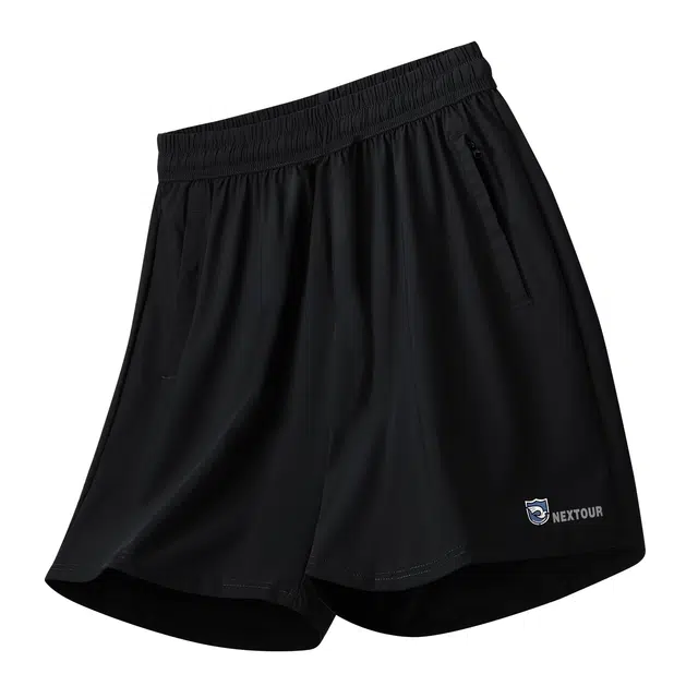 纳趣 数字徽章印花宽松百搭薄款透气五分休闲短裤 男款