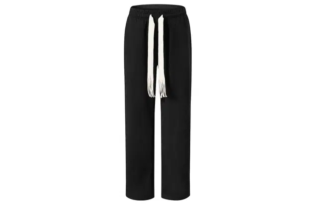 加菲猫家族 美式经典纯色基础款复古潮流通勤宽松运动百搭柔软舒适中腰系带休闲裤 男女同款