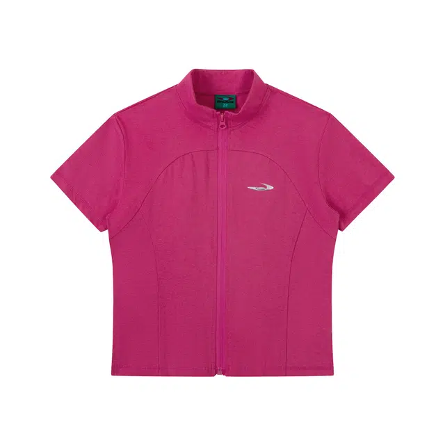 江南先生 复古曲线分割拉链简约舒适短袖衬衫 女款