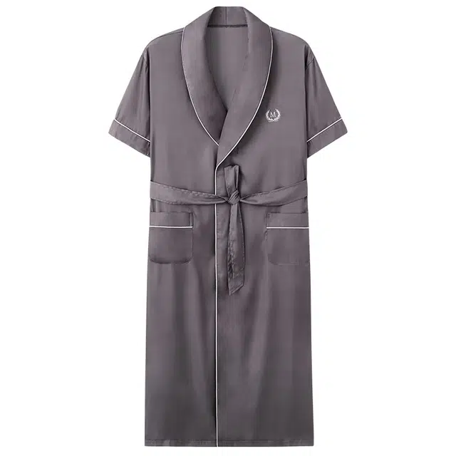 顶瓜瓜 冰丝休闲男士空调房加大码短袖夏季睡袍/浴袍 男款