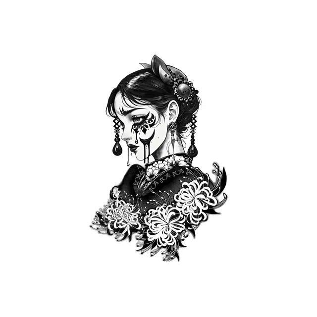 饰田  墨韵花魂草本防水纹身贴 持久高级性感情侣半永久超酷男女