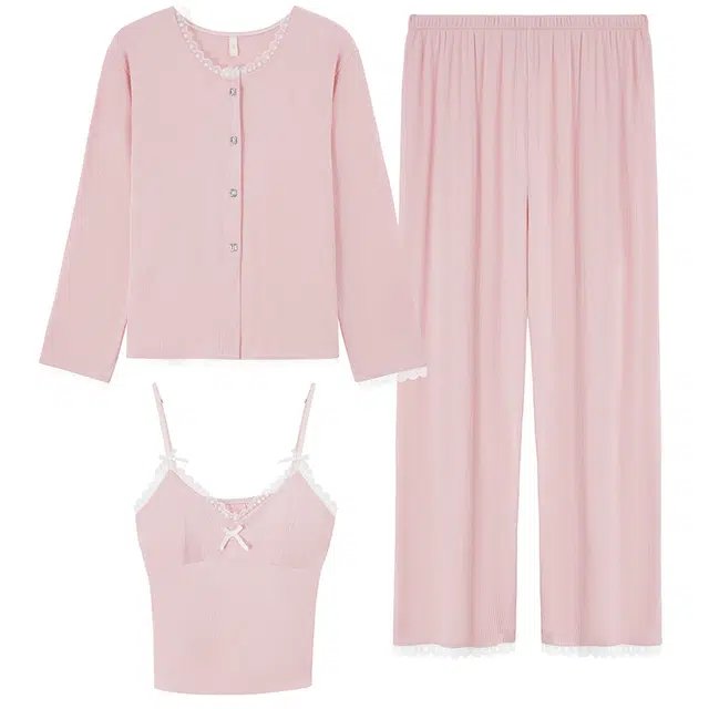 好福份 带胸垫时尚休闲轻盈甜美家居服可外穿睡衣套装 女款