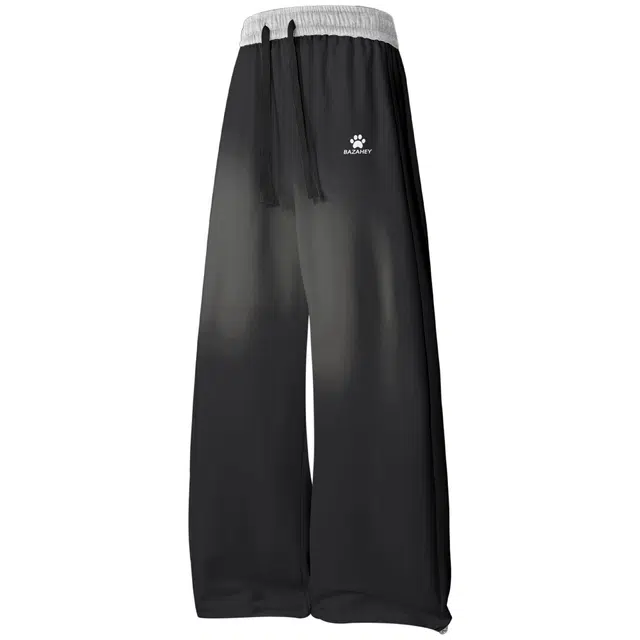 吾皇猫 美式高街复古简约基础款学院风字母印花百搭时尚潮流潮牌直筒宽松舒适透气休闲裤 男女同款