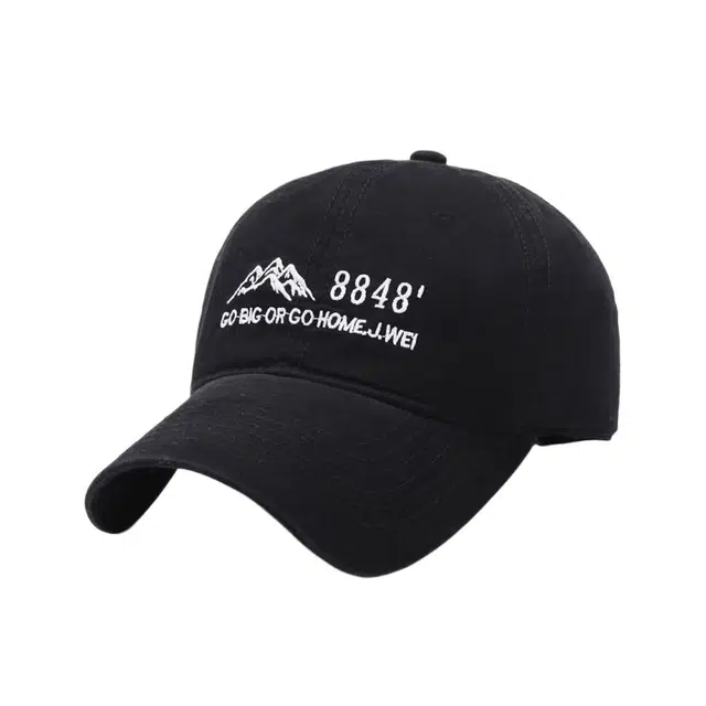 大山字母刺绣大檐户外休闲时尚四季款百搭 防晒遮阳 极简潮流 大头围显脸小 弯檐运动风帽子 棉质 鸭舌帽 男女同款情侣款