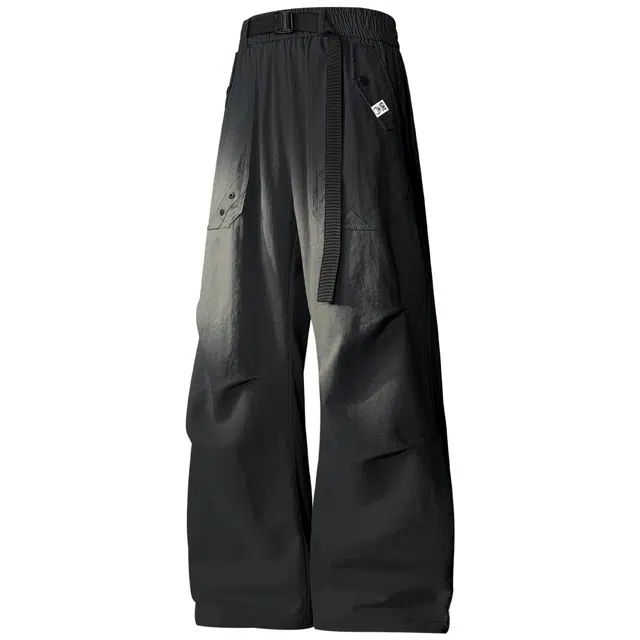 吾皇猫 美式高街复古简约基础款学院风褶皱工装百搭时尚潮流潮牌直筒宽松舒适透气休闲裤 男女同款