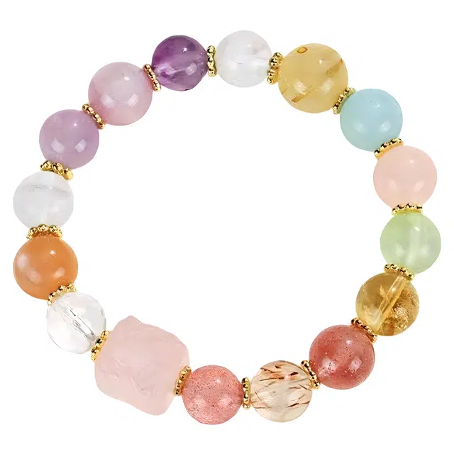 陌阡雪 吉祥安康 多福多宝 福运满满 招桃花早日脱单小众百搭转运珠天然 多色水晶 手串 女款