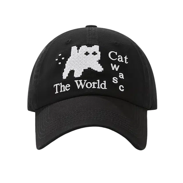 氧气樱桃 韩系原创设计像素风简约百搭户外 棉 鸭舌帽 男女同款情侣款