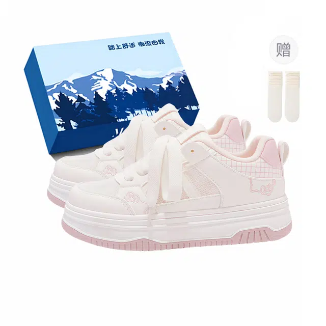 小鹿米利 简约经典百搭舒适 耐磨 板鞋 女 粉色